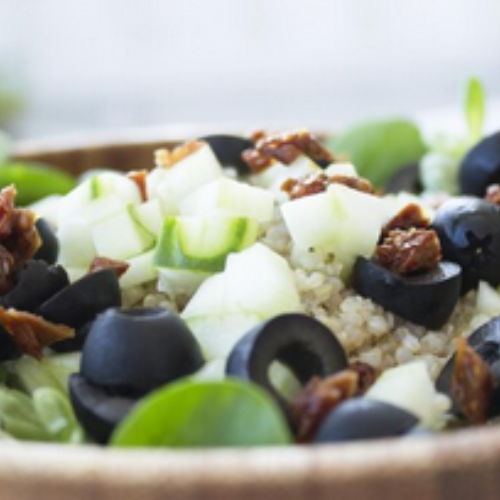 Verrines de Radis, Roquefort, Roquette, Cerneaux de Noix et Raisins