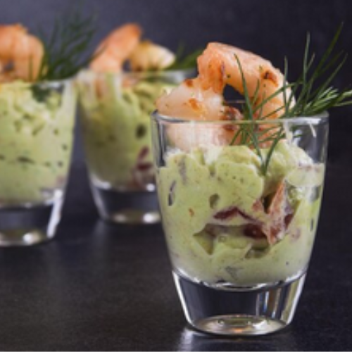 Verrines à l'Avocat, Pamplemousse, Asperges Vertes